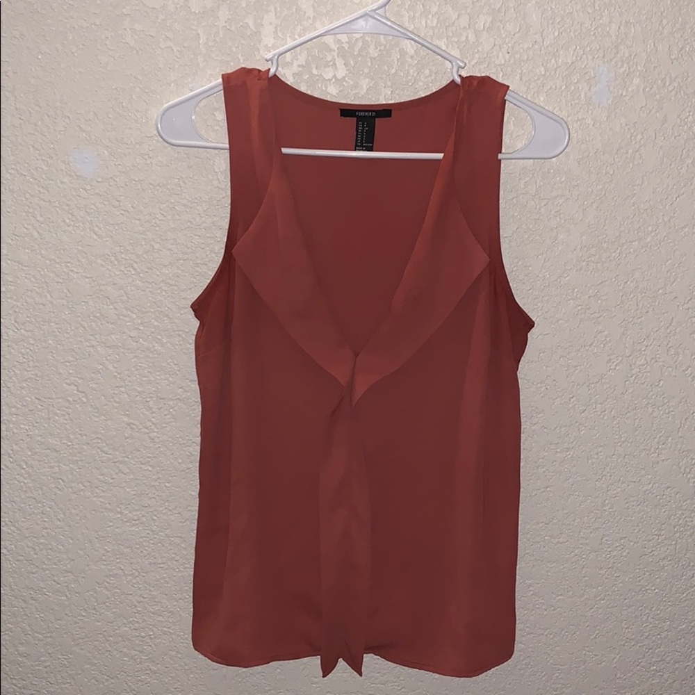 Deep V Sleeveless Blouse